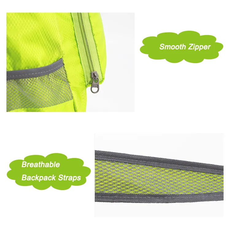 20L Large Capacity Lightweight Foldable Waterproof Backpack Factory, Custom Printed Traveling Hiking Foldable Backpack for Wholesale