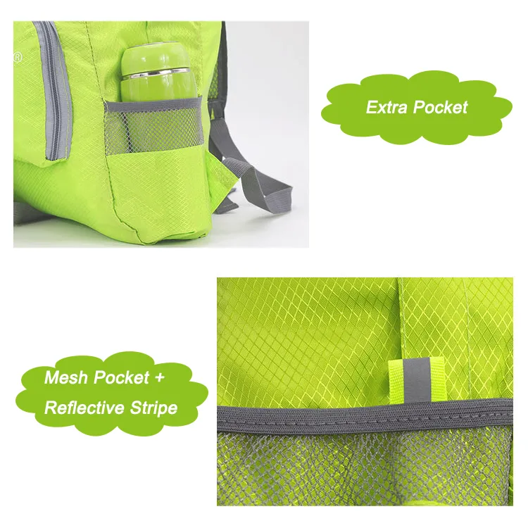 20L Large Capacity Lightweight Foldable Waterproof Backpack Factory, Custom Printed Traveling Hiking Foldable Backpack for Wholesale