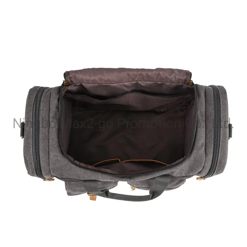 Canvas Duffle Bag for Travel, 50L Duffel Overnight Weekend Bag Sports Gym Bag for Men