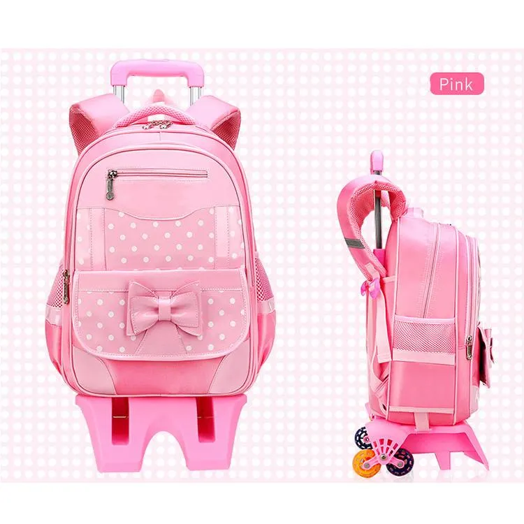 Children School Bags Kids Travel Rolling Luggage Bag Trolley School Backpack Girls Backpack Child Book Bag 2/6 Wheels Schoolbag
