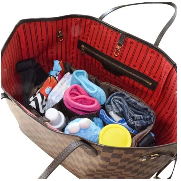Diaper Bag Insert Organizer for Stylish Moms, Burgundy(More Color Options Available), 12 pockets, Turn Your Favorite Tote Bag into A Trendy Diaper Bag, by Mommy
