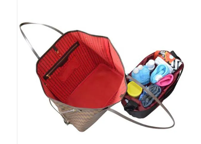 Diaper Bag Insert Organizer for Stylish Moms, Burgundy(More Color Options Available), 12 pockets, Turn Your Favorite Tote Bag into A Trendy Diaper Bag, by Mommy