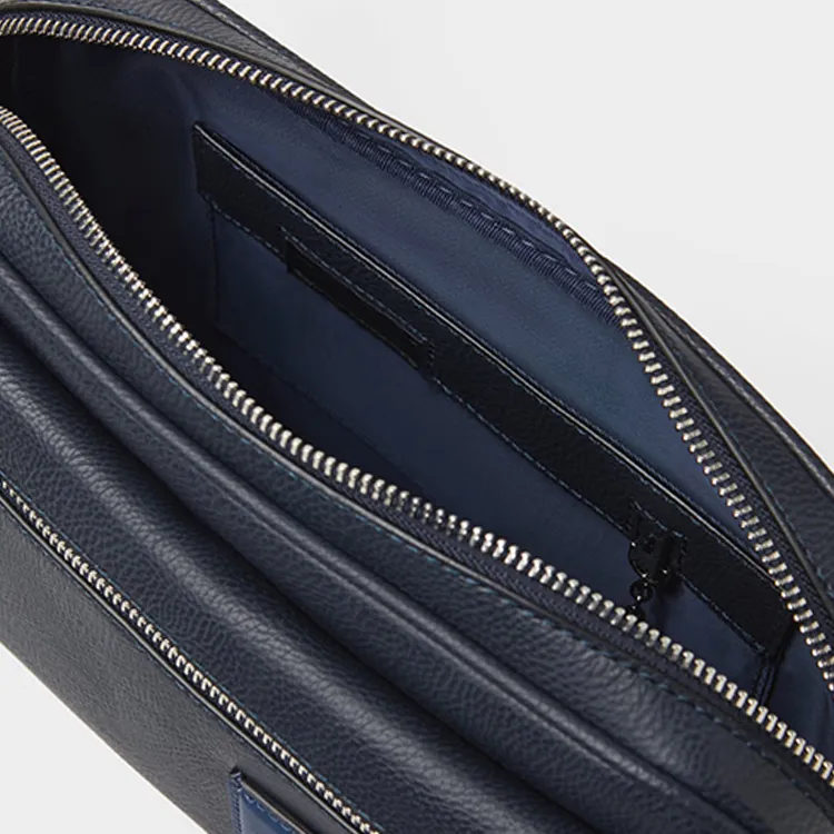 Fashion Casual Fanny Pack Black PU Leather Belt Waist Bag