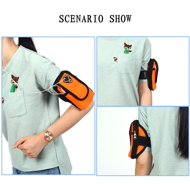 Fashionable Waterproof Phone Arm Case Brand New Neoprene Double Pockets Running Armband Arm Bag