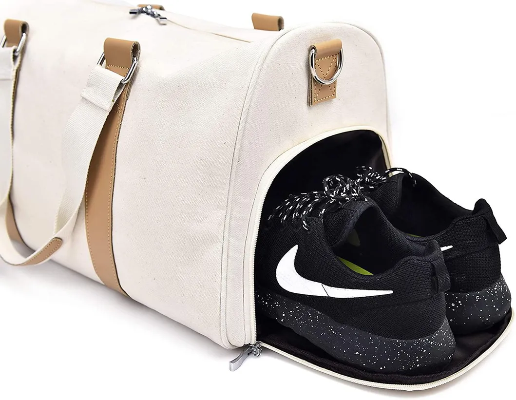 Luxury Canvas Overnight Carry on Luggage Weekender Duffle Bag for Women and Men