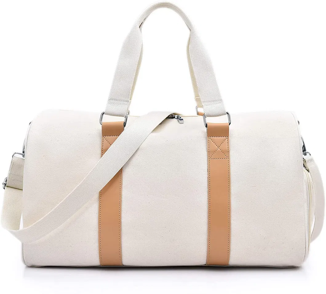 Luxury Canvas Overnight Carry on Luggage Weekender Duffle Bag for Women and Men