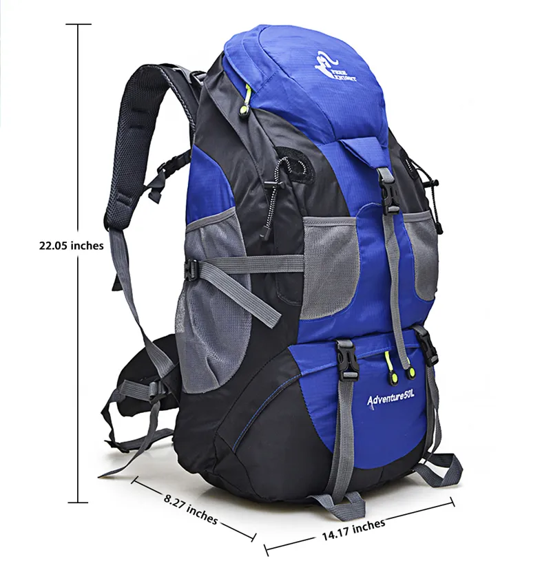 New 50L & 60L Outdoor Backpack Camping Climbing Bag Waterproof Mountaineering Hiking Backpacks Sport Bag Climbing Rucksack