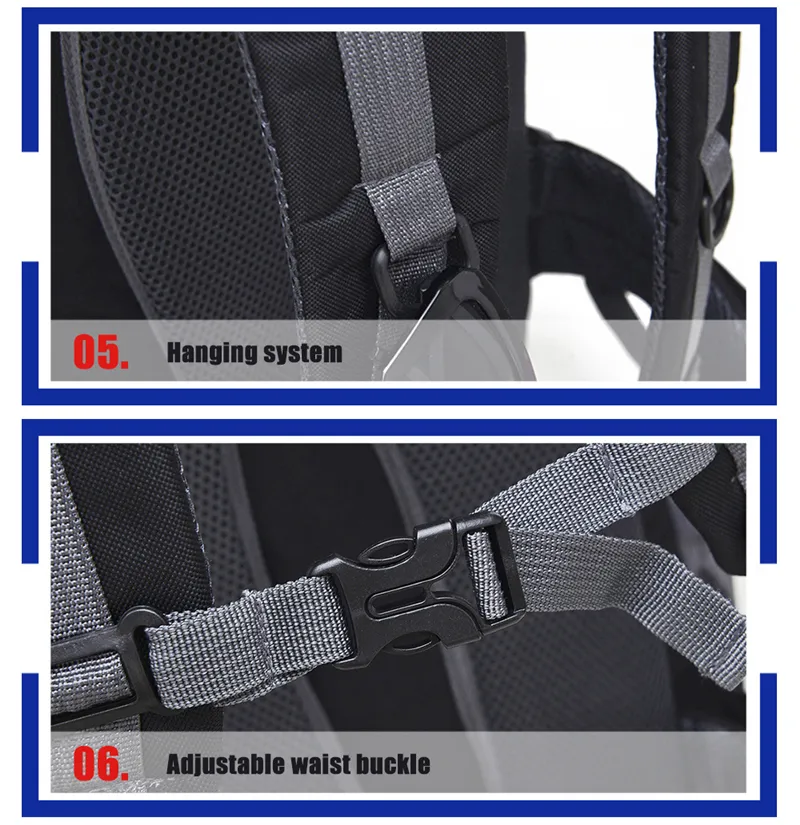 New 50L & 60L Outdoor Backpack Camping Climbing Bag Waterproof Mountaineering Hiking Backpacks Sport Bag Climbing Rucksack