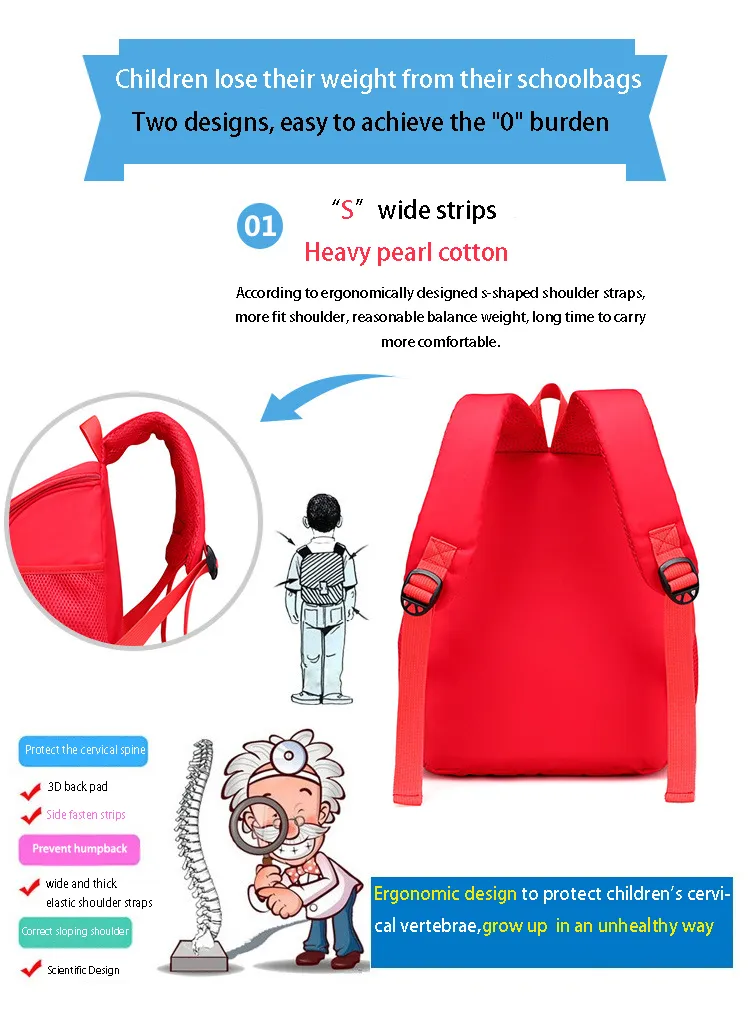 New Design Girl Child Backpack School Bag for Kindergarten Kids