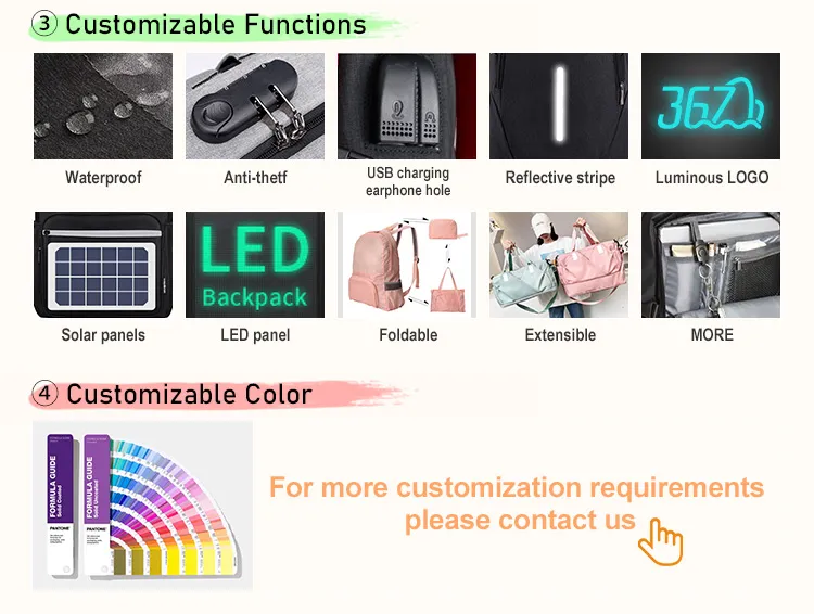 Outdoor 19 Inch Contrast Color Large Capacity 36-55L Rolled Canvas Hiking Backpack