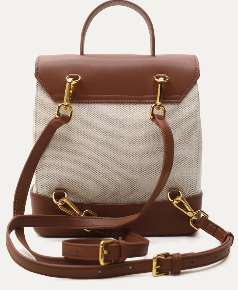 PU Straw Mixed Material Summer Autumn Fashion Women Backpack