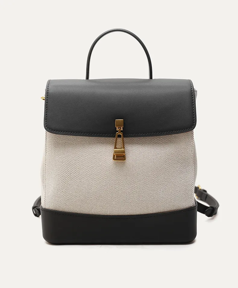 PU Straw Mixed Material Summer Autumn Fashion Women Backpack