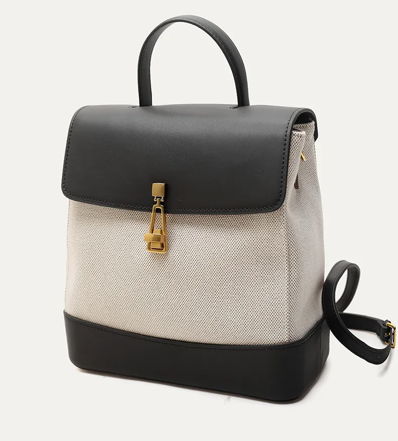 PU Straw Mixed Material Summer Autumn Fashion Women Backpack