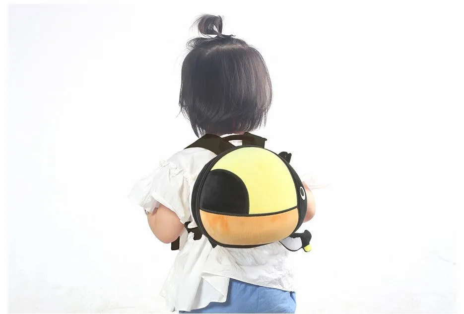 Supercute Customized Logo Hardshell Plush Toys Toucan Kids Anti-Lost Backpack
