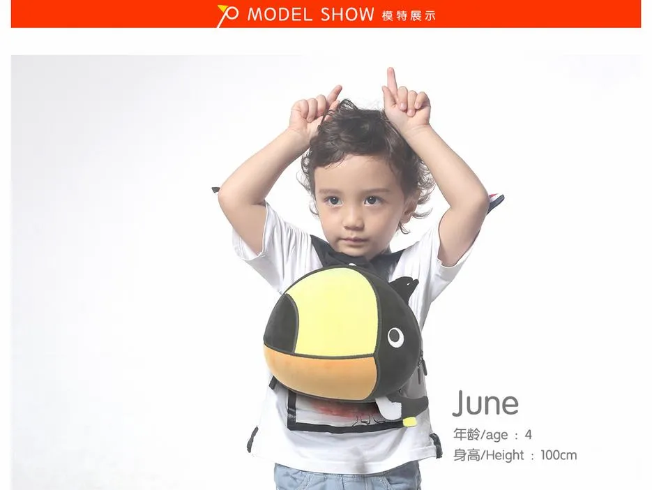 Supercute Wholesale Animal Toucan Anti-Lost Backpack for Kids with Harness