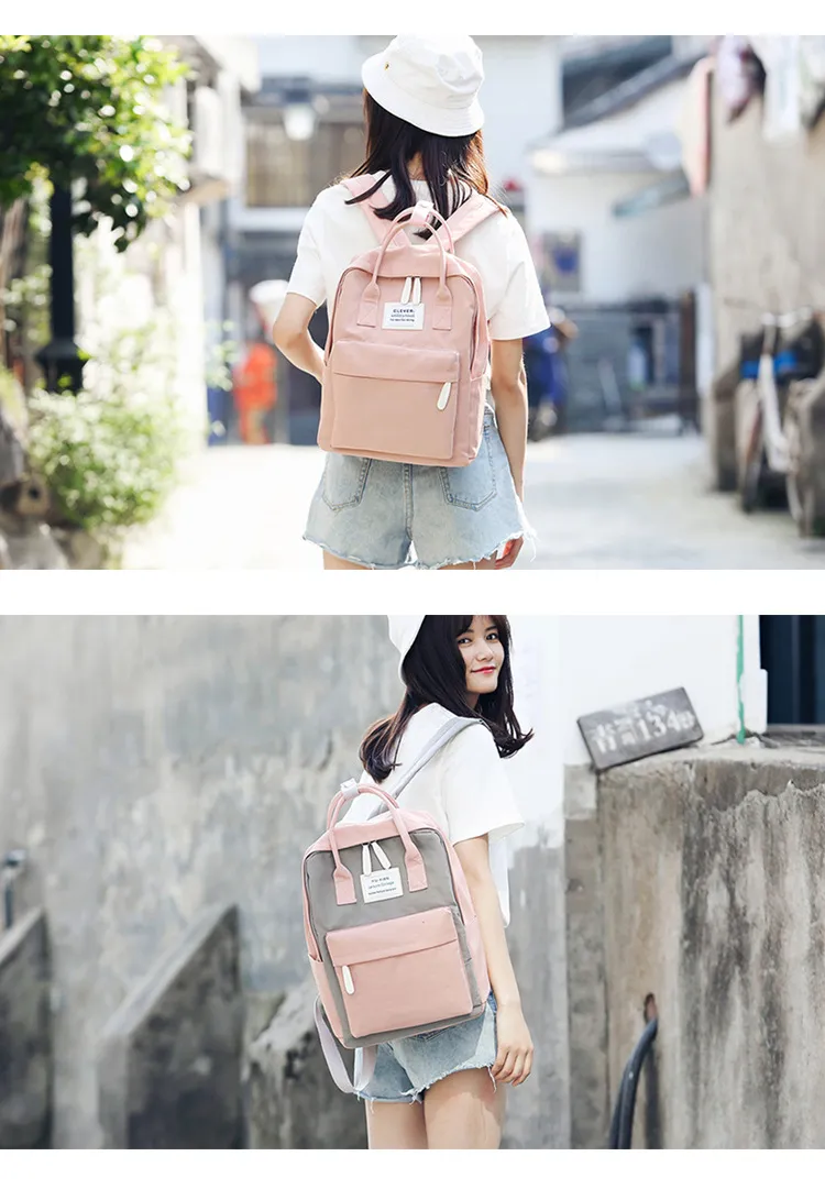 The New Korean Version of The Portable Dual-Shoulder Backpack Fashion Contrast Color Outdoor Large-Capacity Backpack