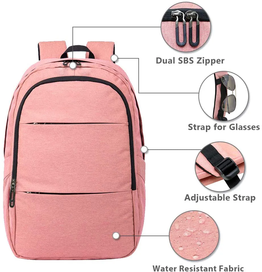 Travel Laptop Backpack Bag with USB Charging Port for Women & Men School College Students Backpack Bag Fits 15.6 Inch Laptop