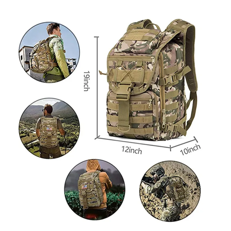 Waterproof Trekking Bag Tactical Assault Hiking Camping Fishing Traveling Water Resistant Rucksack Laptop Backpack