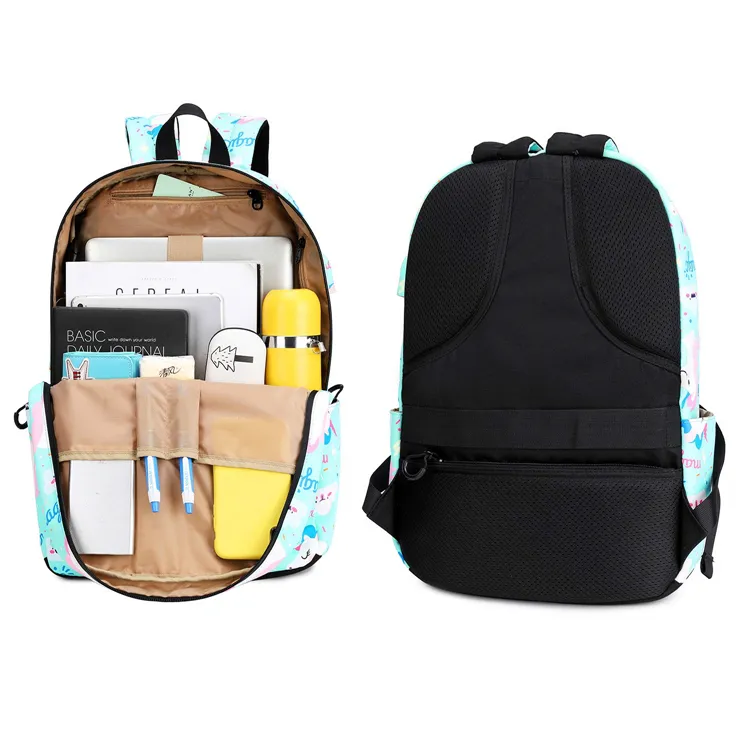 Waterproof/Unisex/Polyester/Student/Leisure/Medium/Traveling Large Capacity Computer Bag Laptop Backpack with USB Charger