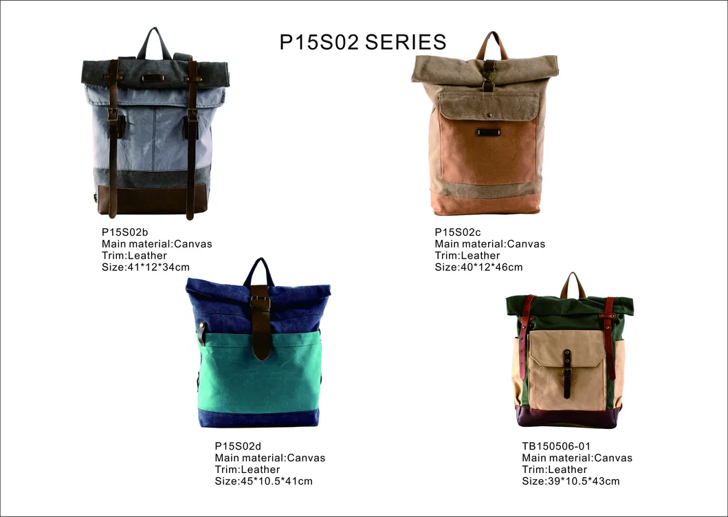 Waxed Laptop Hiking Travel Sports Rucksack Canvas Backpack